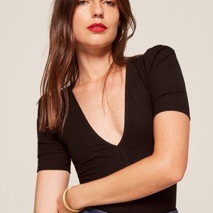 Reformation Ray Top, Size XS, Black